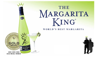 The Margarita King Bottle and Logo